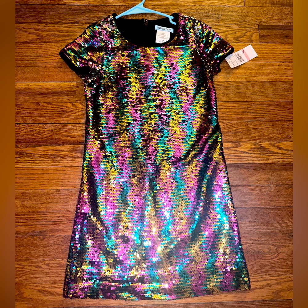 Rainbow sequin dress